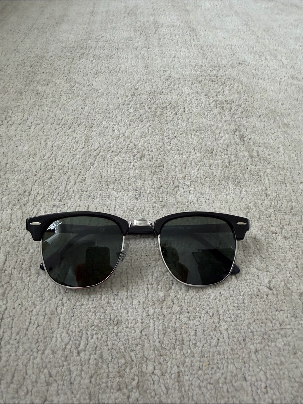 Ray-Ban Black and Silver Clubmaster Sunglasses